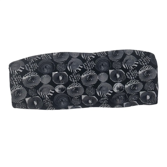 Volcom S Bandeau Bikini Bra Logo Top Black White - Picture 3 of 6